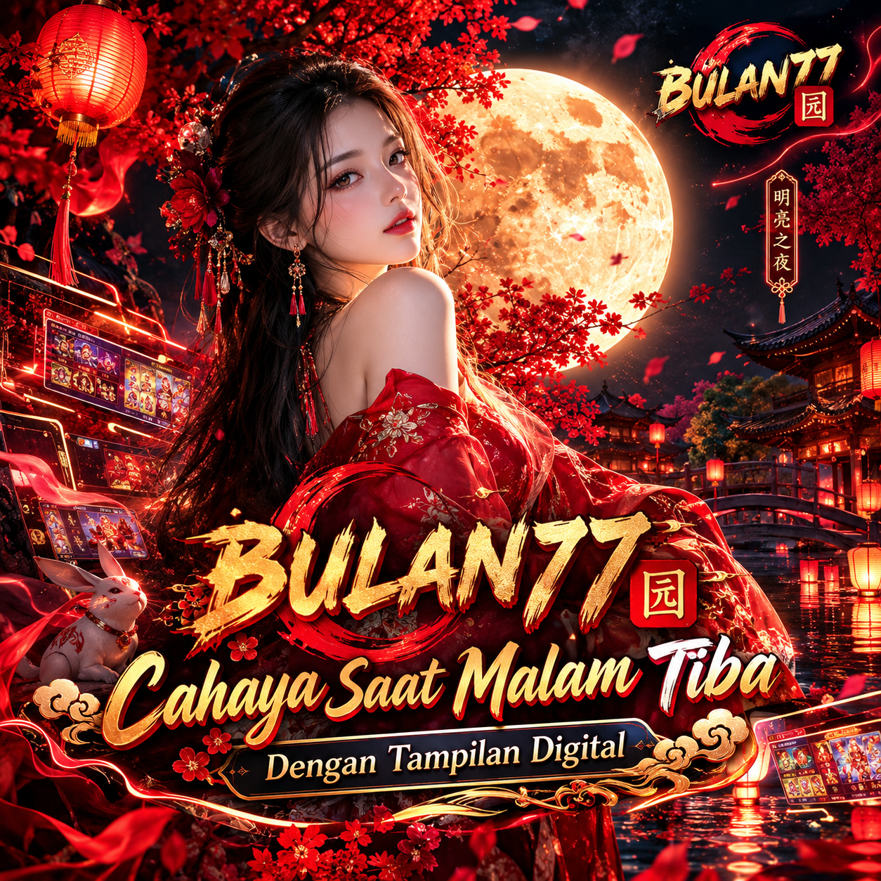 BULAN77 园 Cahaya Saat Malam Tiba Dengan Tampilan Digital